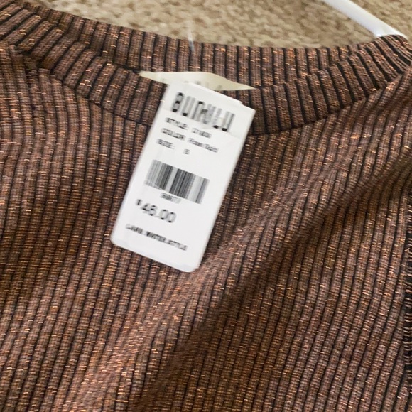 Glitter/shiny fitted highneck dress - Picture 3 of 4